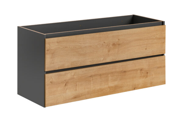 Monako Grey Oak - Szafka pod umywalkę 120cm 2 szuflady
