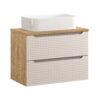 Luxor Beige – Szafki łazienkowe - 80cm z blatem i umywalką nablatową Kati