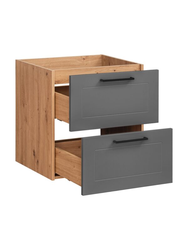 Madera Grey - Szafka pod umywalkę 60cm 2 szuflady - obrazek 3