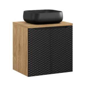 Ocean Black – Szafki łazienkowe - 60cm z blatem i umywalką nablatową Nika