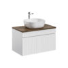 Iconic White – Szafki łazienkowe - 80cm z blatem i umywalką nablatową Smile