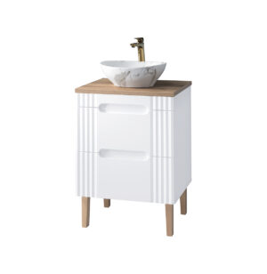 Fiji White – Szafki łazienkowe - 60cm z umywalką nablatową
