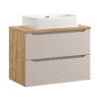 Ocean Beige – Szafki łazienkowe - 80cm z blatem i umywalką nablatową Trust