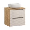 Luxor Beige – Szafki łazienkowe - 60cm z blatem i umywalką nablatową Smile