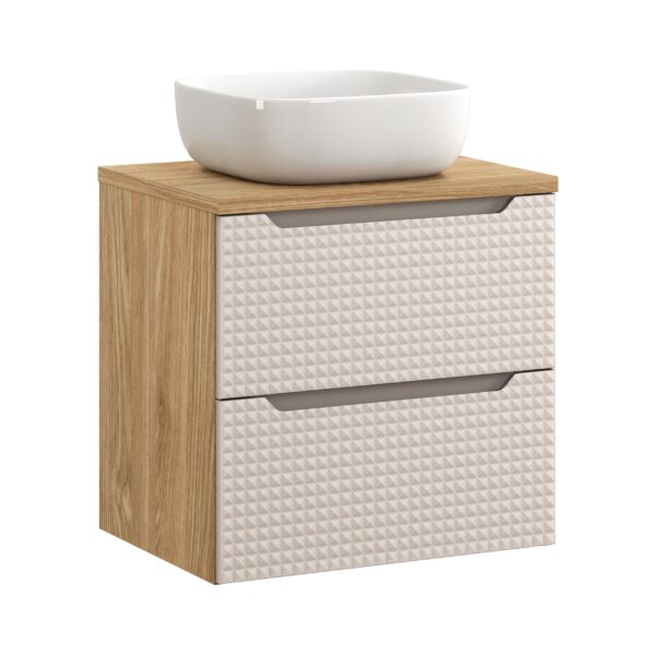Luxor Beige – Szafki łazienkowe - 60cm z blatem i umywalką nablatową Smile