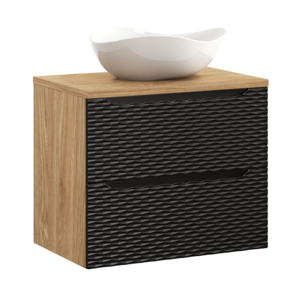 Ocean Black – Szafki łazienkowe - 70cm z blatem i umywalką nablatową Cloud