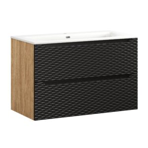 Ocean Black – Szafki łazienkowe - 90cm z umywalką meblową SKY