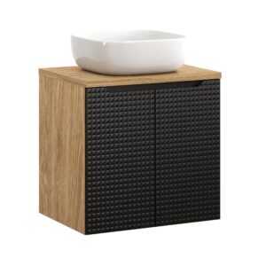 Luxor Black – Szafki łazienkowe - 60cm z blatem i umywalką nablatową Smile