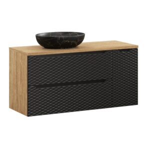 Ocean Black – Szafki łazienkowe - 120cm z blatem i umywalką nablatową Mona