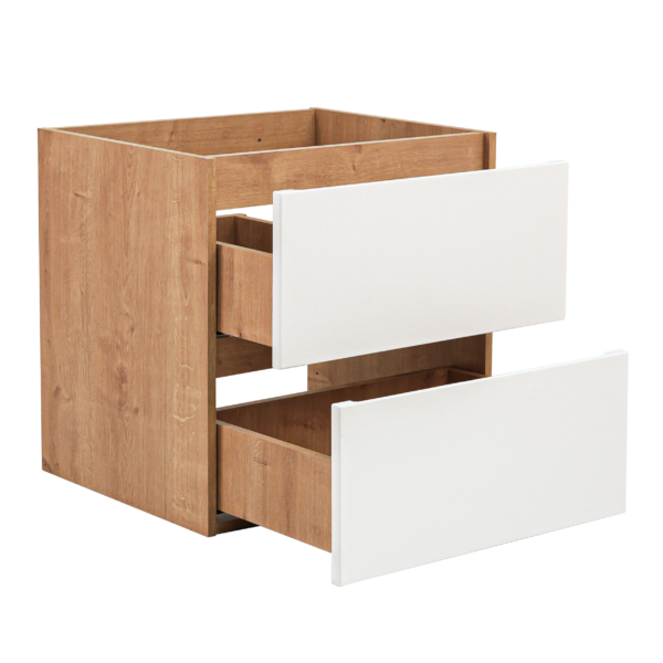 Monako White Oak - Szafka pod umywalkę 60cm 2 szuflady - obrazek 3