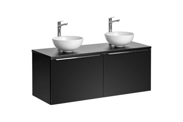 Santa Fe Black – Szafki łazienkowe - 120cm z umywalkami nablatowymi