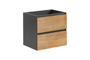 Monako Grey Oak - Szafka pod umywalkę 60cm 2 szuflady
