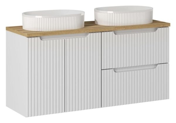 Nova White – Szafki łazienkowe - 120cm z umywalkami nablatowymi