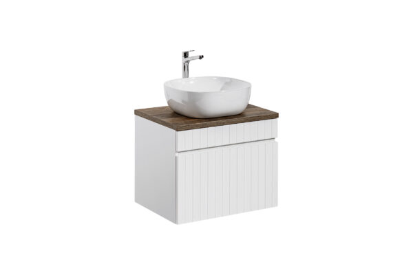 Iconic White – Szafki łazienkowe - 60cm z blatem i umywalką nablatową Smile