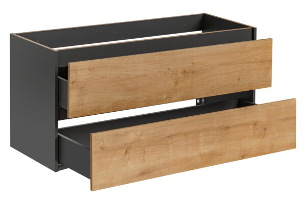 Monako Grey Oak - Szafka pod umywalkę 120cm 2 szuflady - obrazek 3