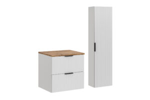 Adel White - Zestaw meblowy 60cm z blatem i Szafką wysoką