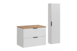 Adel White - Zestaw meblowy 80cm z blatem i Szafką wysoką