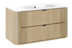 Ovalia Cremona - Zestaw meblowy 100cm z umywalką meblową Pure