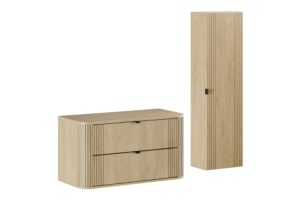 Ovalia Cremona - Zestaw meblowy 100cm z blatem i szafką wysoką